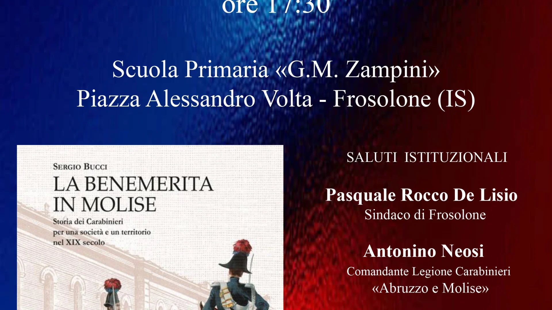 Frosolone celebra la storia dell’Arma con la presentazione del volume “La Benemerita in Molise”.